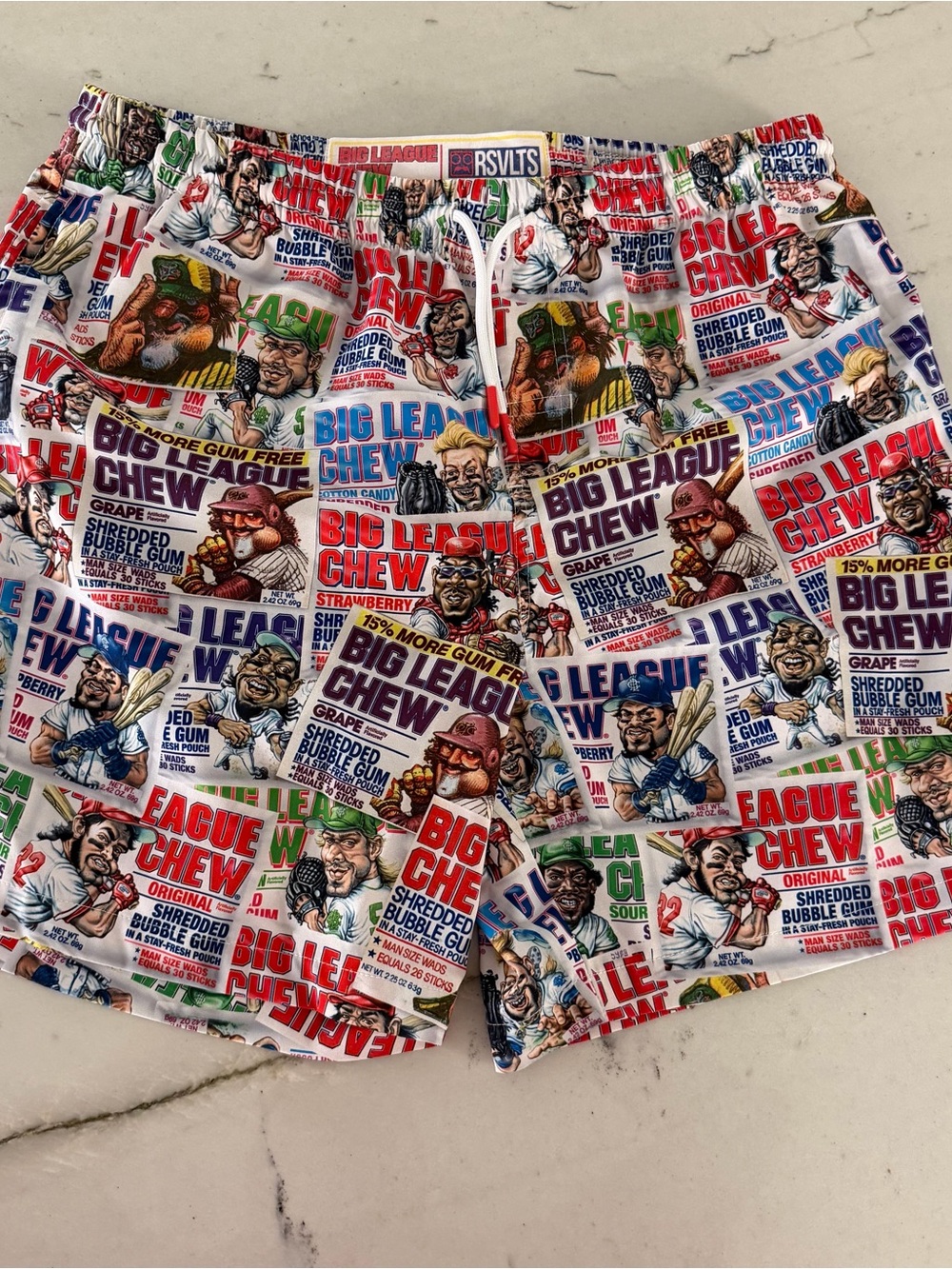 RSVLTS Swim Trunks Mens L Multi Big League Chew Pouches Collab Shorts